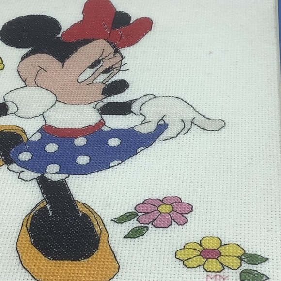 Framed 11” x 13” Cross Stitch of Minnie Mouse - Picture 7 of 10
